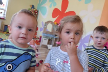 Pszczółki pierwszy dzień w przedszkolu.